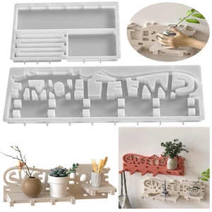 Wall Shelf Silicone Mold Sweet Home Lettering DIY Resin Plaster Casting Hooks Storage Rack Decorative Craft Tool
