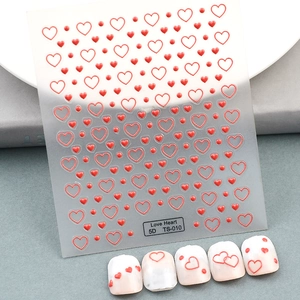 Adesivi Per Nail Art In Rilievo 5D Motivi A Cuore Goffrati Autoadesivi Impermeabili Decorazioni Per Manicure Per Donne