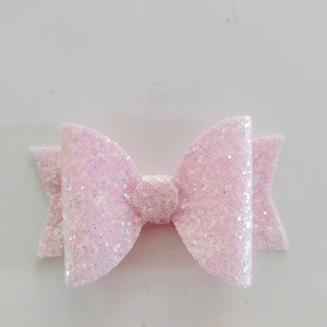 Sparkling pink glitter bow accessory for tumblers featuring multi-layered sequin design