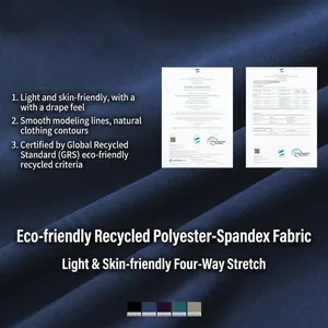 Deep blue recycled yoga tank top in stretch fabric with GRS certified sustainable material