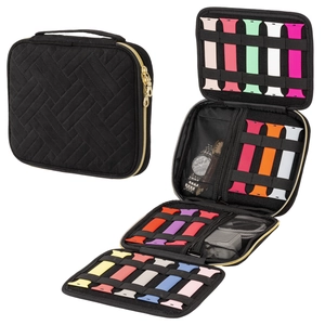 Gesteppte Nylon Mesh Horloge Band Organizer Case Multi Slot Electronica Accessoires Kabelbeheer Opbergtas Draagbare Horleandjes Reistas