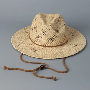 Chapeau Fedora En Paille De Raphia Femme Large Bord Été Plage Protection Solaire Respirant Boho Chapeau De Jazz
