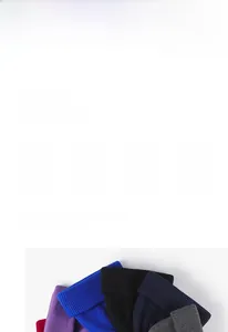 Detail display of multiple colored rib-knit beanies for winter ear protection