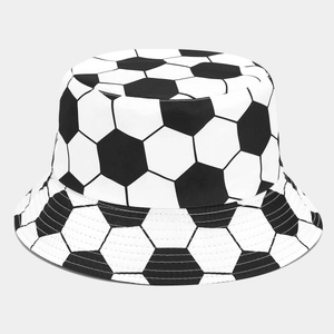 Klassischer Fischerhut mit Fußballmuster in Schwarz-Weiß und robusten Nähten für Outdoor