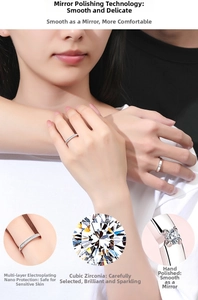 Macro detail of S925 silver couples ring with sparkling pavé cubic zirconia settings