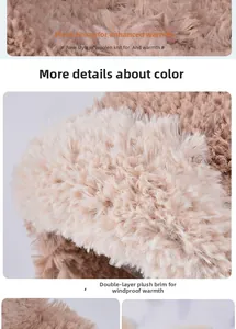 Detailed macro view of the thick plush lining and double-layered brim for thermal retention