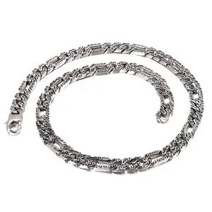 Vintage Gravierte Totem 316L Edelstahl Kette Halskette Für Männer Hip Hop Biker Punk Flaches Glied Schmuck