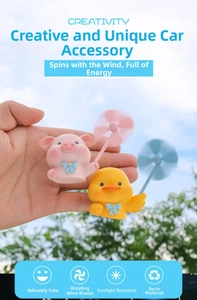 Detail of cartoon pig and duck car vent ornaments made of durable wind-moving resin