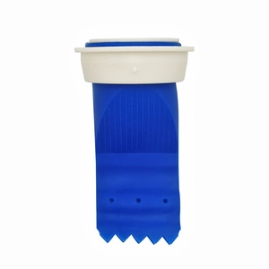 Blue and white silicone anti-odor floor drain core with flexible sealing rings