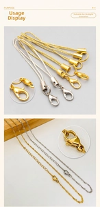 Detail of lobster clasp and extender chain set in gold and silver for DIY jewelry