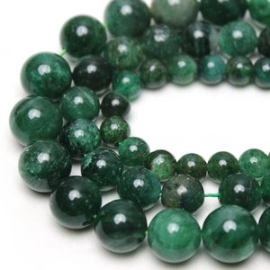 Natural green mica round loose beads for DIY jewelry making and handmade bracelets