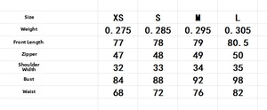 Tableau des tailles détaillé pour la mini robe sans manches en tweed, de XS à L