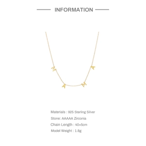 Detail of S925 sterling silver MAMA pendant with AAAAA zirconia and gold plating