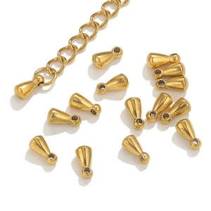 Gold vacuum plated stainless steel water drop chain pendants and DIY jewelry findings