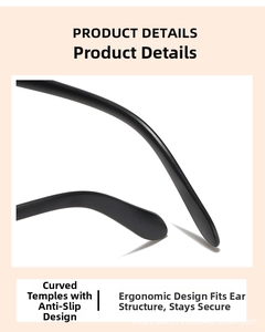 Detail of curved ergonomic temple tips on bear sunglasses for non-slip comfort