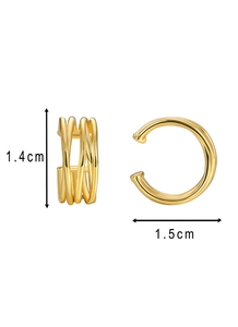 Detailed dimensions of 1.4cm and 1.5cm for the multi-layer gold-plated ear cuff earrings