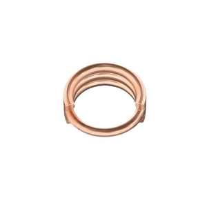Minimalist rose gold triple layer stainless steel hoop ring with polished finish