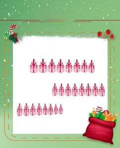 Détail de faux ongles de Noël avec dégradé rose et motifs de nœuds de ruban festifs