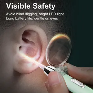 Luminous ear pick set with LED light and magnifying glass for safe baby ear cleaning