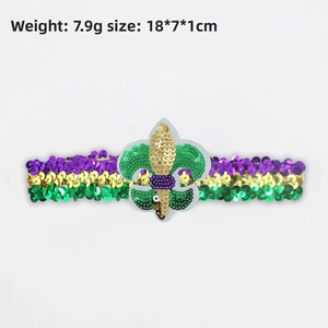 Mardi Gras Pailletten Hoofdband Festival Carnaval Feest Haaraccessoire Hoofdtooi 18x7cm nieuw