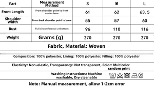 Detailed size chart and fabric specifications for plaid vest and trousers set