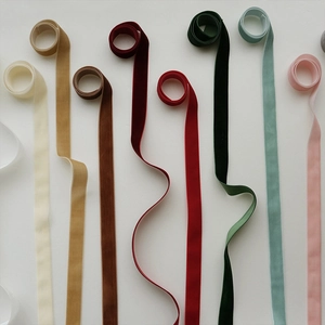 Multi-colored velvet Christmas ribbons for DIY tree decoration and gift wrapping