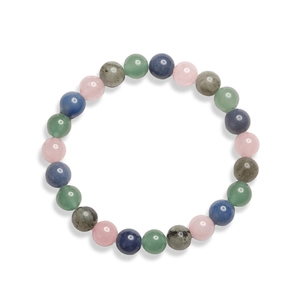 Bracelet élastique en pierres naturelles de 8mm avec perles d'aventurine et œil de tigre