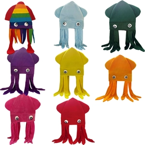Octopus Inktvis Paddestoel Eend Nieuwigheid Hoed Pluche Grappig Kostuum Hoofddeksel Voor Halloween Cosplay Party Rekwisieten