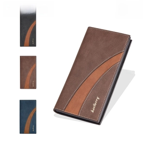 Baellerry men's long business wallet with RFID protection and textured faux leather finish