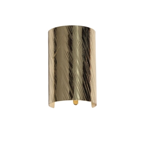 Detailed view of wide golden metal hair hook featuring premium brushed texture finish