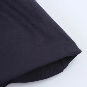 Navy blue sleeveless blouse with collegiate navy collar and contrast twill fabric detail