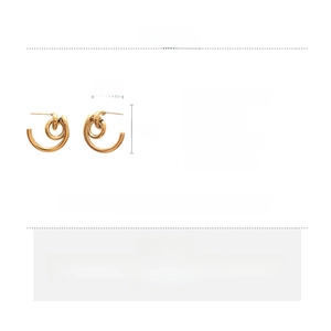 Detailed size chart for 18k gold plated stainless steel twisted knot hoop earrings