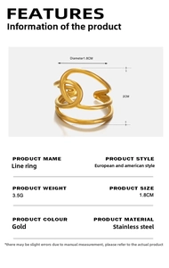 Détail montrant les dimensions de 1,8cm de diamètre pour la bague en acier plaqué or