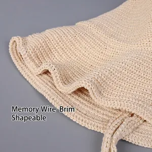 Breathable knit sun hat for women featuring shapeable brim with built-in memory wire