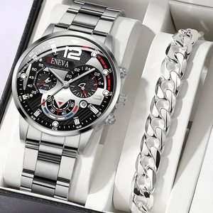 Herren Business Mode Quarzuhr Legierung Gehäuse Edelstahl Armband Analog Armbanduhr Mit Armband Casual Schmuck Uhr Für Männer