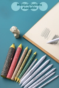 Set of 6 white blending stumps and 5 patterned paper tortillions for sketching