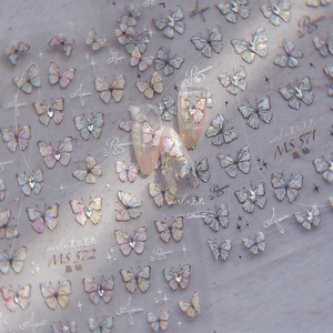 Self-adhesive 3D butterfly nail art stickers with crystal glitter for manicure design