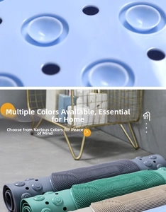 Detail of powerful suction cups and textured massage surface on bathroom non-slip mats