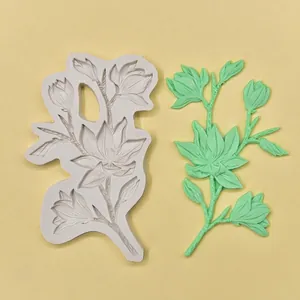 Makroaufnahme der Silikonform für Blumen und Blätter für kreatives Backen und Basteln