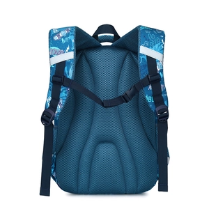 Ergonomic kids shark backpack with padded breathable straps and adjustable chest buckle