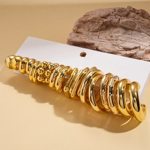 20-piece set of minimalist gold geometric stud earrings and textured hoop earrings