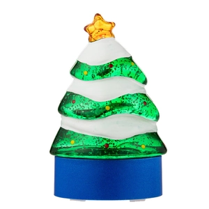 Luminous Christmas tree tabletop decor with glitter finish and yellow star topper
