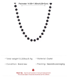 Detalle de collar de cuentas con longitud ajustable 38+5cm y cristales ligeros de 5,9g