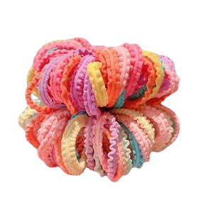 Élastiques à cheveux ondulés pour filles en couleurs pastel Macaron haute élasticité