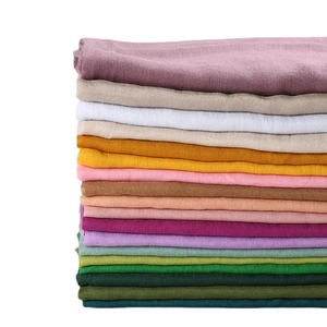 Solid candy colored voile sun protection scarf shawl stacked in various Morandi tones