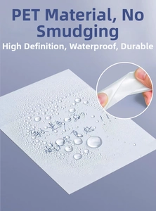 Waterproof PET transparent sticky notes showing tear-resistant and smudge-proof features