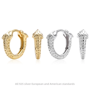 925 Sterling Silver Leopard Head Hoop Earrings Animal Textured Hoop Earrings For Women Luxury Jewelry Fashion Accessories Gift