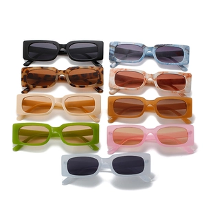 Vintage small rectangle sunglasses in multiple colors including black and leopard print