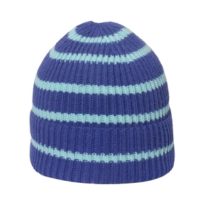 Berretto unisex in maglia a coste a righe blu, cappello invernale spesso per coppie