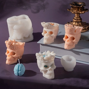 Skull Brain Silicone Molds For Halloween DIY Aromatherapy Candle Plaster Ornament Gothic Home Decor Flexible Durable